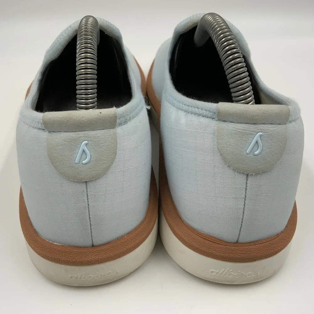 Allbirds Lounger Slip On Sneakers Light Blue Ripstop Wool Lined Womens 9 WLW9